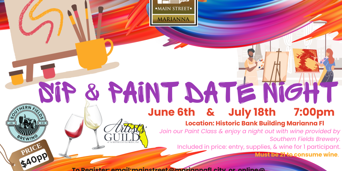 Sip & Paint with Mainstreet Marianna, Southern Fields Brewing & The Artist Guild of Northewest Florida